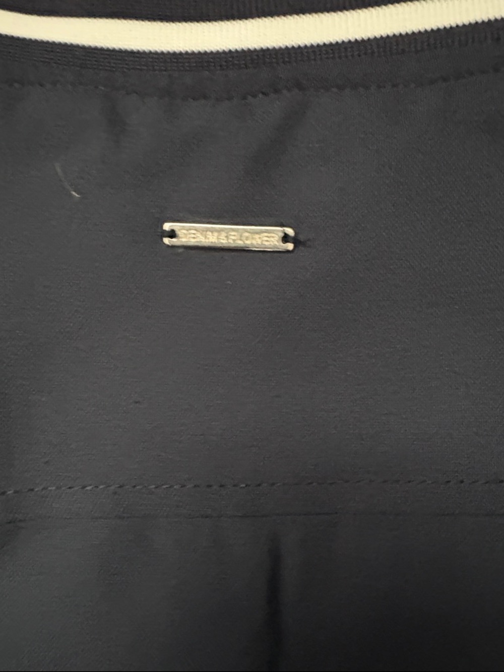 Denim & Flower Men's Navy Bomber Jacket with Striped Trim - Picture 5 of 6